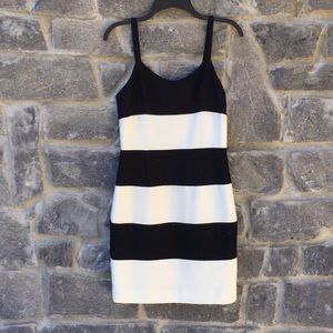 Ann Taylor Black and White Stripe Dress